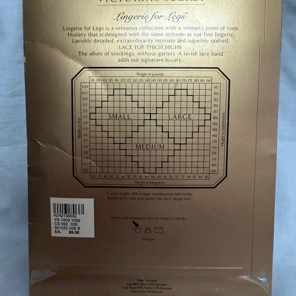 Victoria's Secret Glamour Sheers Lace Top Thigh Highs in Tan - Picture 2 of 5